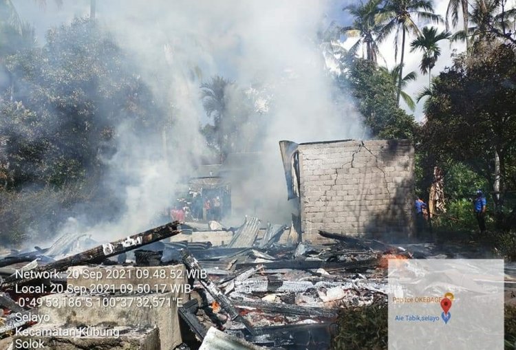 Dua Rumah Ludes Dilapap Sijago Merah di Lurah Nan Tigo Salayo