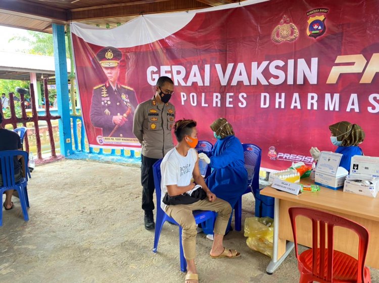 Diikuti 311 Peserta, Polres Dharmasraya Gelar Gerai Vaksin Presisi