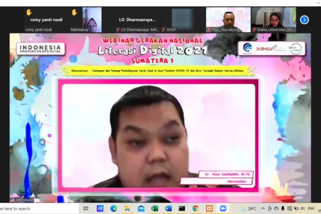 Keren, Dosen Undhari  Didaulat Menjadi Pemateri Webinar Gerakan Nasional Literasi Digital 2021