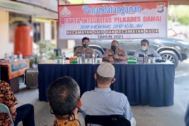 Deklarasi Pilkades Damai, Ini Pesan Kapolres Kampar Kepada Calon Kades