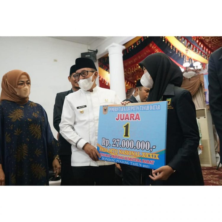 Juara Dua, Khafilah MTQ  Tanah Datar Disambut dengan Reward  