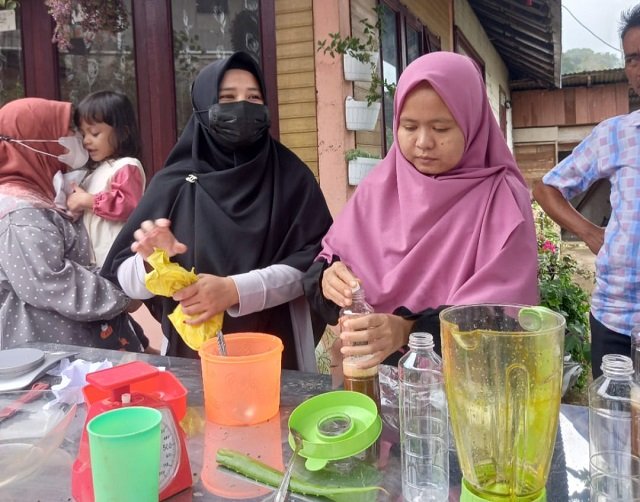 Bersama Prof Trimurti, Tim PKM Unand Ajarkan Poktan Sayuran Sehat Baramban Agam Membuat Biopestisida  