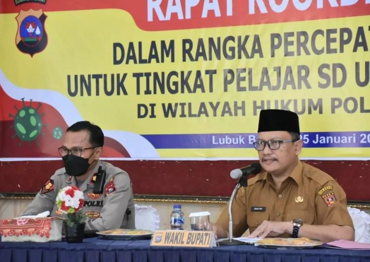 Rakor dengan Pemkab, Polres Agam Bahas Percepatan Vaksinasi Pelajar Usia 6-11 Tahun