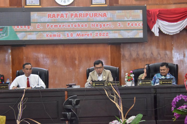 DPRD Kab Solok Gelar Paripurna  Terkait  Usulan Ranperda  Retribusi, Pemerintahan Nagari dan Pencabutan 7 Perda