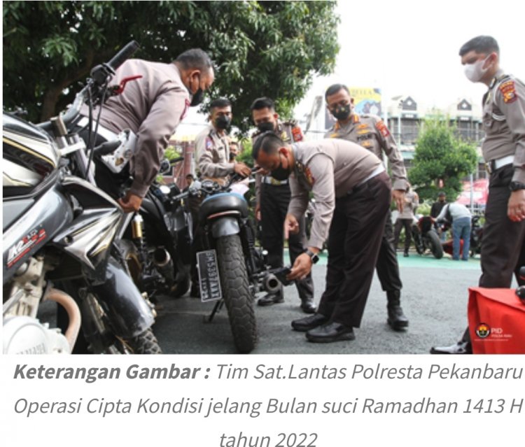 Upaya Cipta Kondisi Jelang Ramadhan, Satlantas Polresta Pekanbaru Amankan Ratusan Knalpot Brong