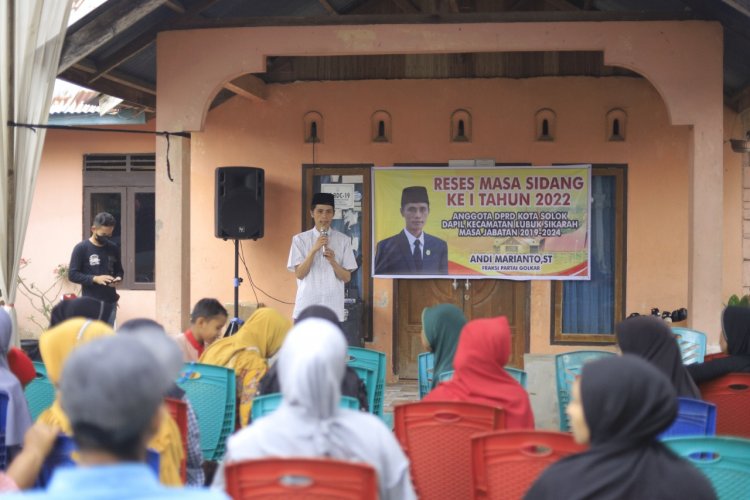 Perbaikan Irigasi Menjadi Usulan Utama Masyarakat dalam Reses Anggota DPRD Kota Solok, Andi Marianto