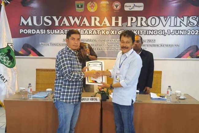 Aklamasi Wali Kota Sawahlunto Deri Asta Terpilih Jadi Ketua Pordasi Sumbar 2022-2026 