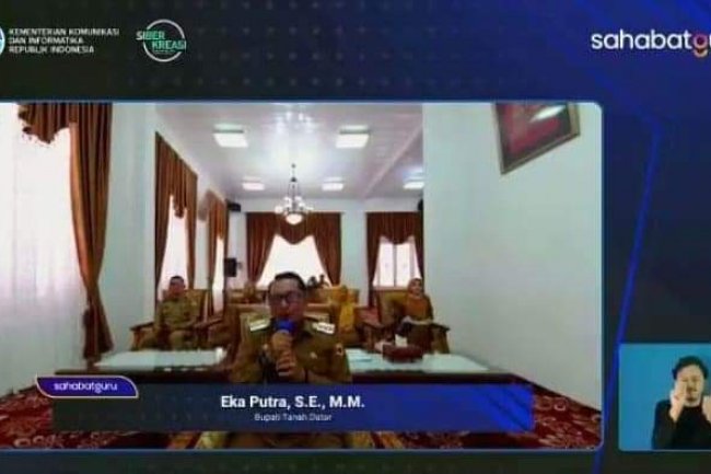 Bupati Tanah Datar Eka Putra Ikuti Zoom Metting Program Listerasi Digitalisasi Nasional