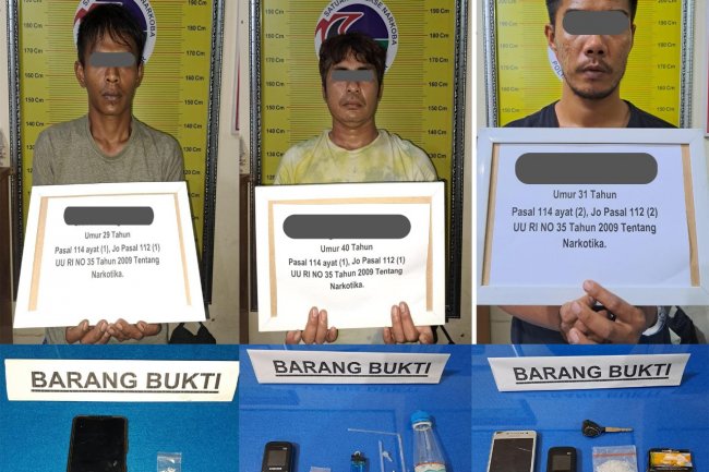 Satresnarkoba Polres Tanah Datar Tangkap 3 Pelaku Narkoba