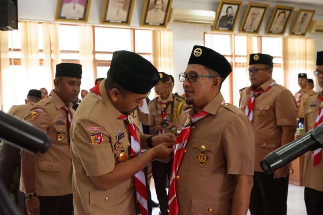 Wagub Lantik Eka Putra sebagai Ketua Mabicam Gerakan Pramuka 0304 Tanah Datar periode 2021-2026