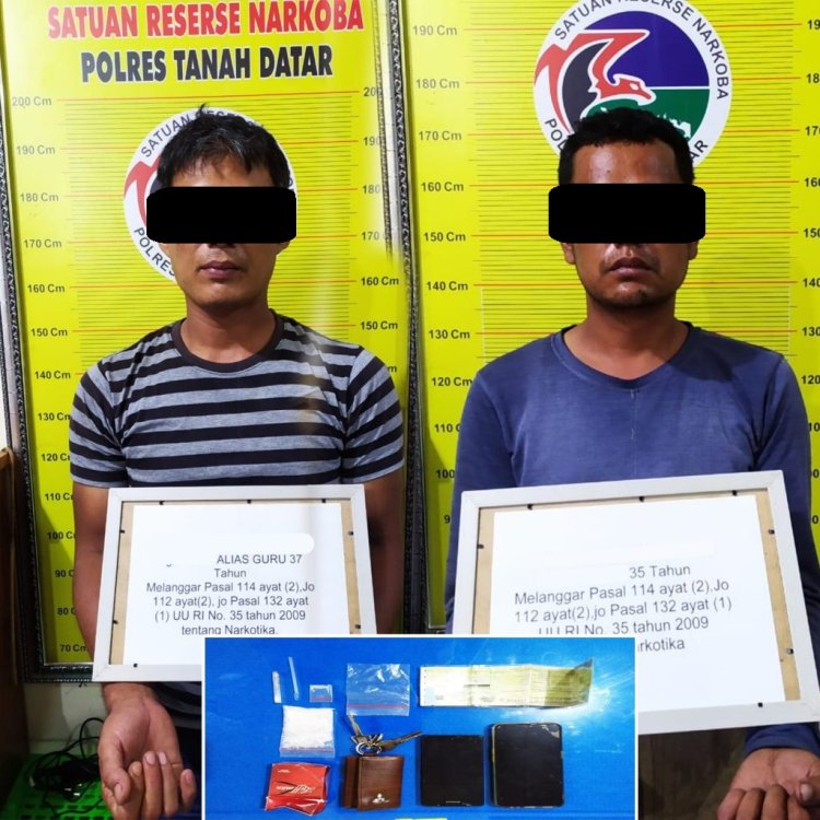 Polres Tanah Datar Ringkus Dua Terduga Pelaku Penyalahgunaan Narkotika di Batu Bulek