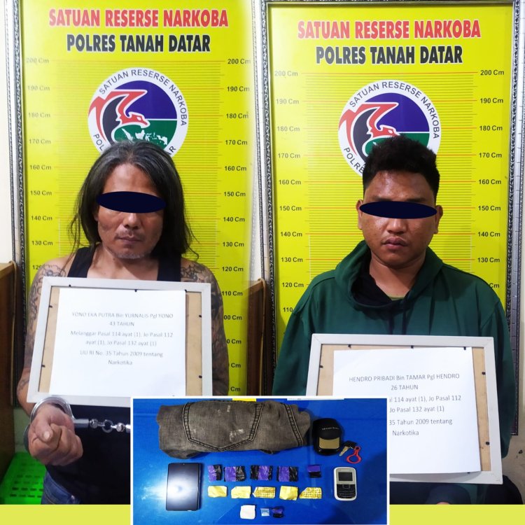 Satresnarkoba Polres Tanah Datar Amankan 2 Pelaku Narkoba Di Nagari Tabek