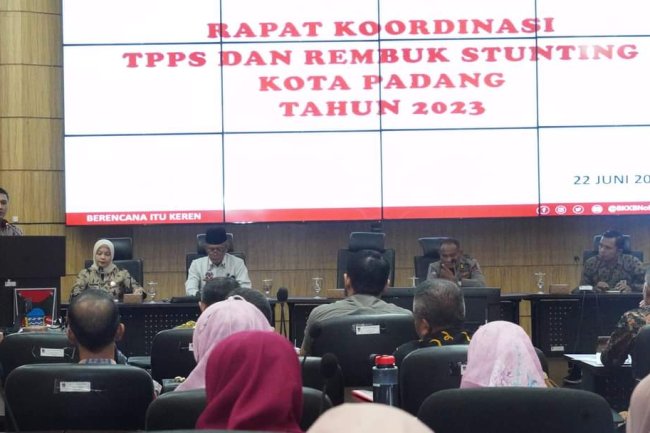 Rakor TPPS dan Rembuk Stunting. Pemko Padang Targetkan Penurunan Angka Stunting 