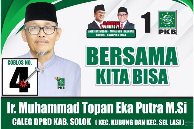 Caleg DPRD Kabupaten Solok: Ir. Topan Eka Putra,M.Si Siap Berkontrak Politik
