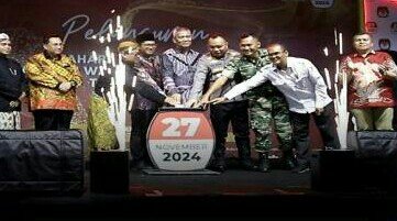 Pj Bupati Syarif Kamaruzaman Hadiri Peluncuran Tahapan Pemilihan Bupati dan Wakil Bupati Kubu Raya