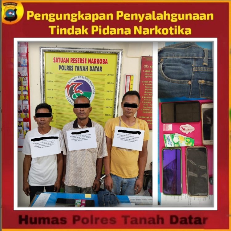 Diduga Pesta Narkoba, 3 Pria Diringkus di Lintau Buo Utara