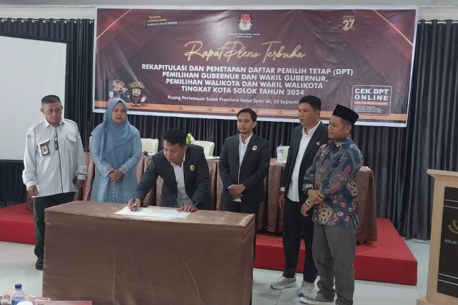 KPU Kota Solok Tetapkan DPT Pilkada 2024  Sebanyak 58.076 Orang