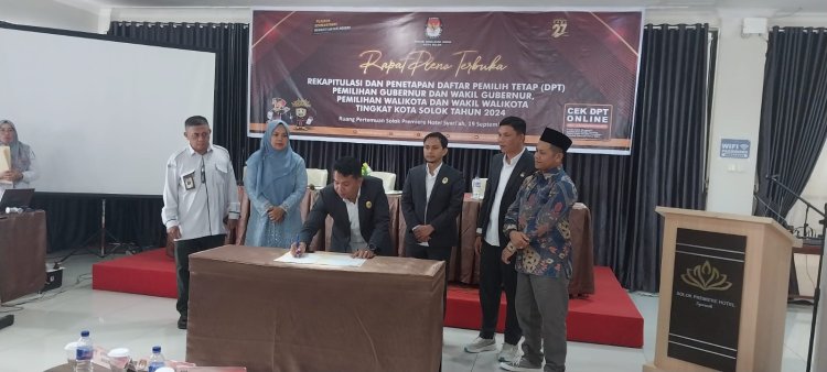 KPU Kota Solok Tetapkan DPT Pilkada 2024  Sebanyak 58.076 Orang