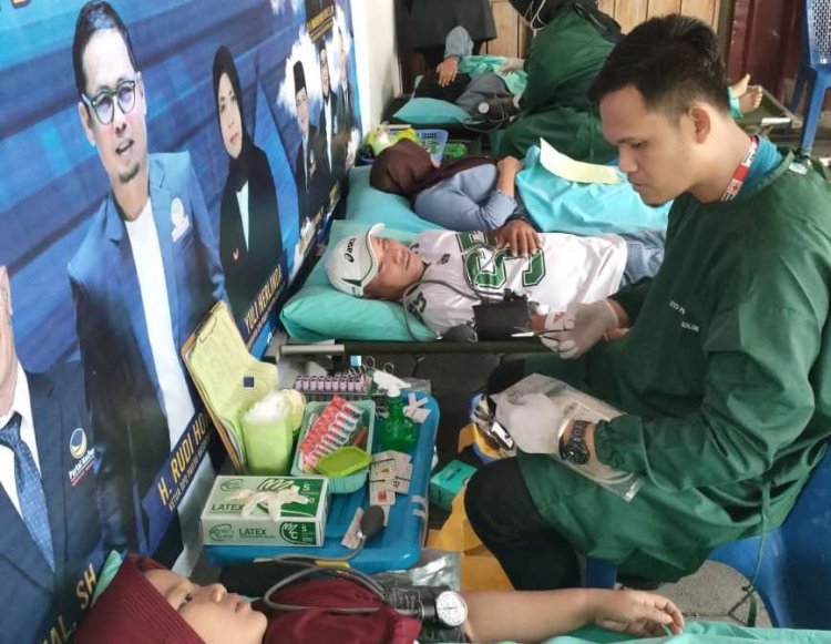 Partai Nasdem Kota Solok Maknai Momentum HUT ke 14 dengan Aksi Donor Darah dan Pemeriksaan Kesehatan Gratis