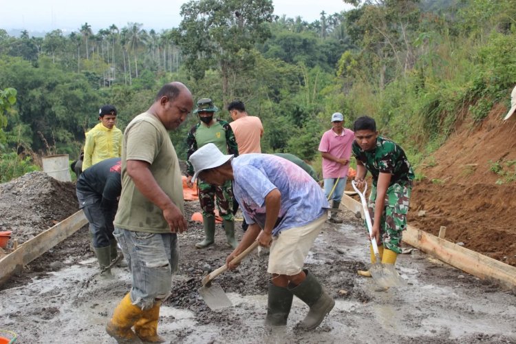 TMMD ke-127 di Tanah Datar Capai 90 Persen, Pengecoran Jalan 2,5 Km di Nagari Pagaruyung Terus Dikebut Saat Ramadan