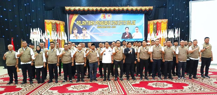 Pengurus KONI Kota Solok Dikukuhkan. Target Tiga Besar Porprov Sumatera Barat Dicanangkan
