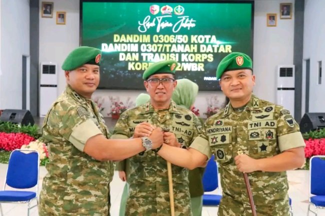 Danrem 032/Wirabraja Pimpin Sertijab Dandim Tanah Datar, Letkol Arm Hendriyana Resmi Jabat Komandan Kodim 0307